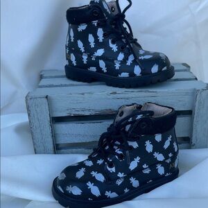 Stylish Kids Black and White Boots